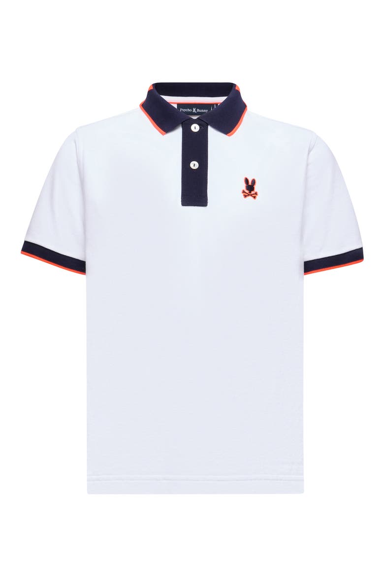 Kids' Thatcher Tipped Cotton Piqué Polo, Main, color, WHITE
