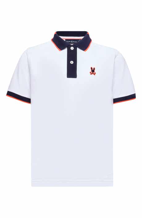 Psycho Bunny Kids' Thatcher Tipped Cotton Piqué Polo
