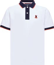 Psycho Bunny Kids' Thatcher Tipped Cotton Piqué Polo