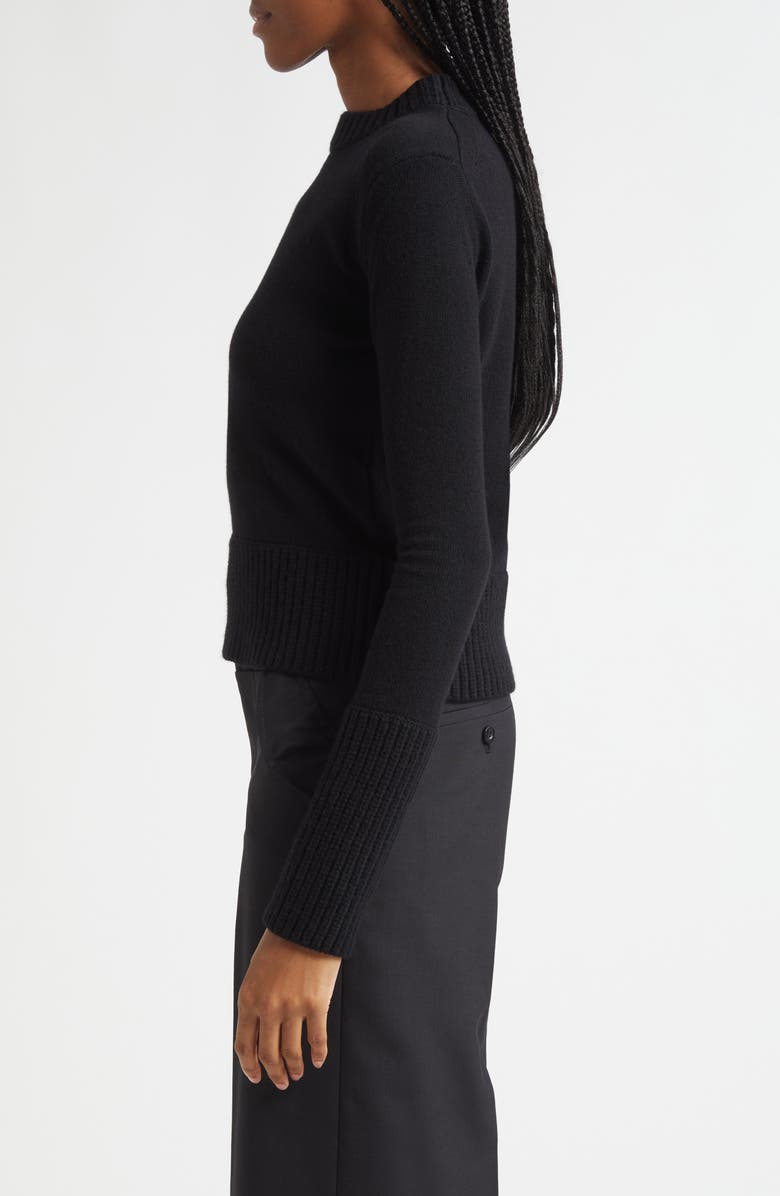 Sacai Crewneck Wool Sweater, Alternate, color, Black