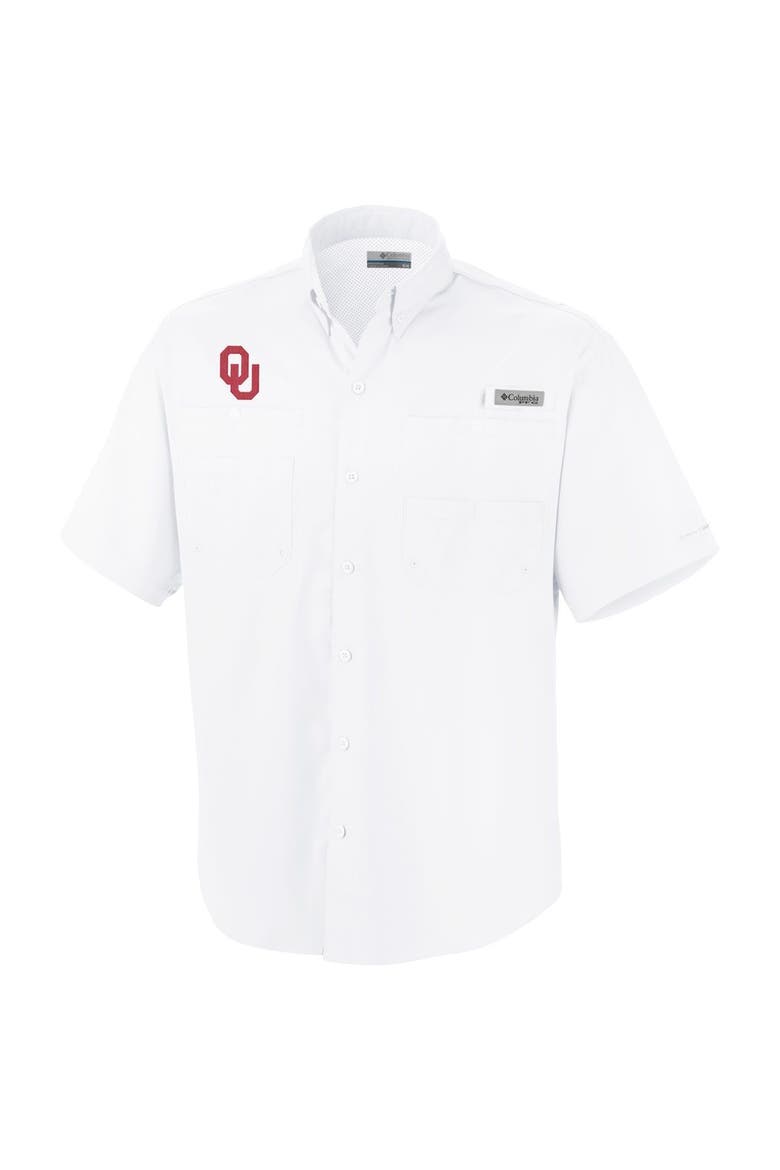 Men's Columbia White Oklahoma Sooners Big & Tall Collegiate Tamiami Button-Down Shirt, Alternate, color, White