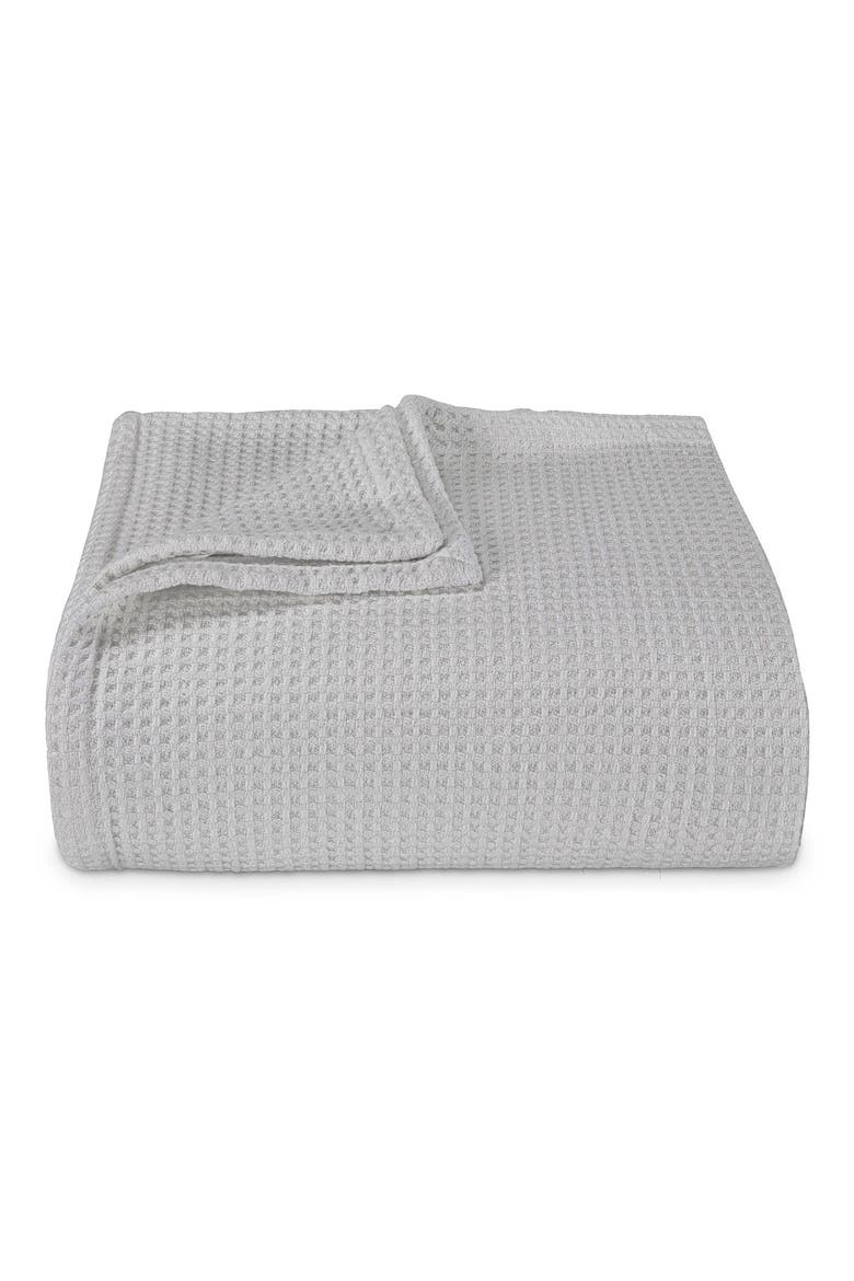 Waffle Weave Cotton Blanket, Main, color, PALE GREY