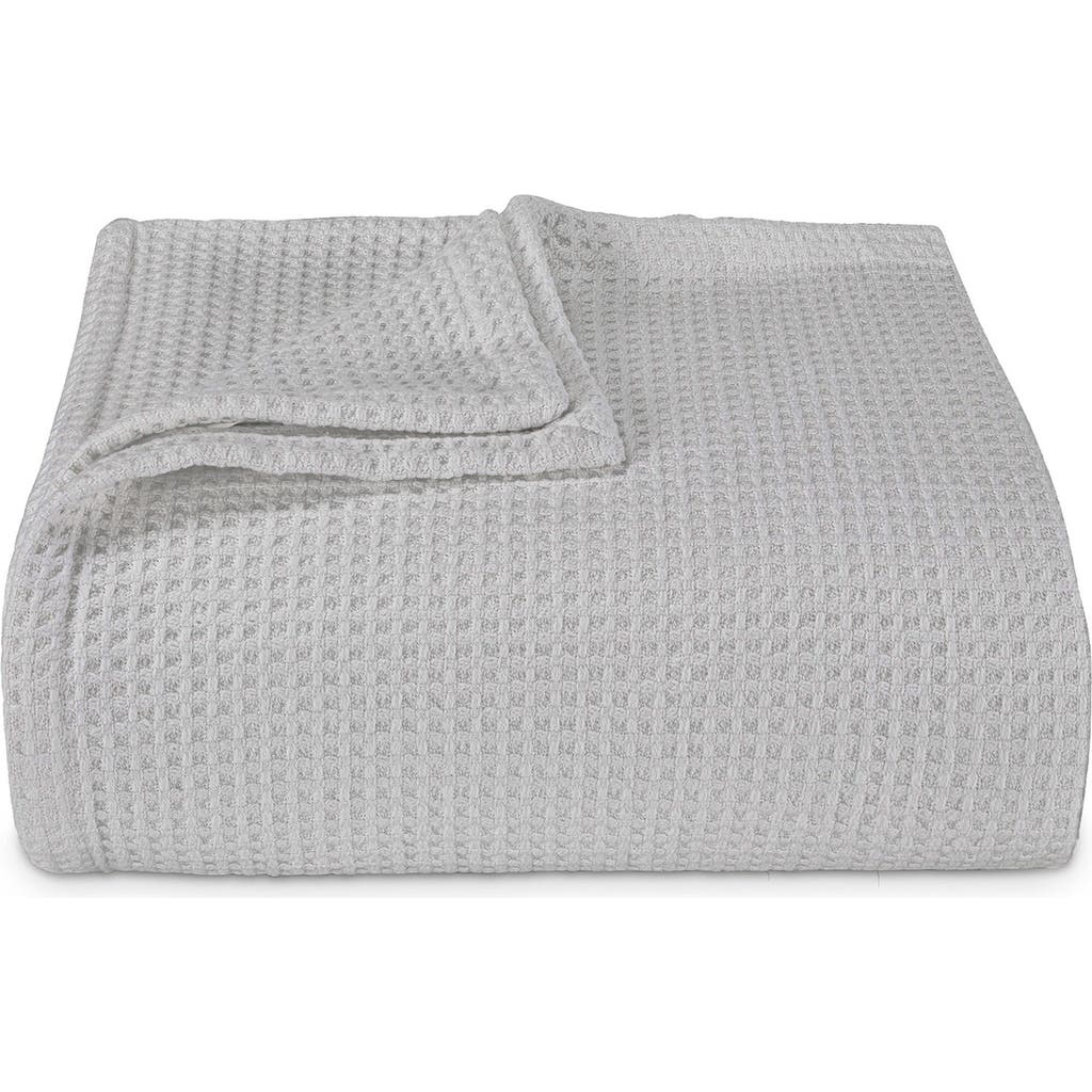 Vera Wang Waffle Weave Cotton Blanket In Pale Grey