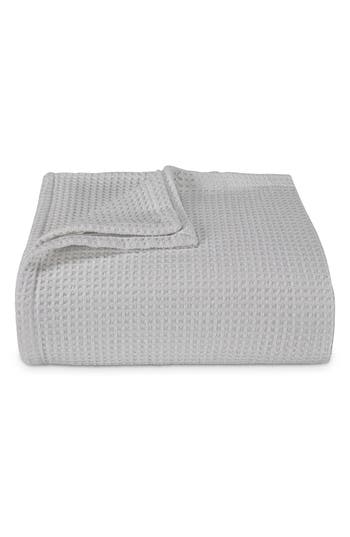 Vera Wang Waffle Weave Cotton Blanket In Pale Grey