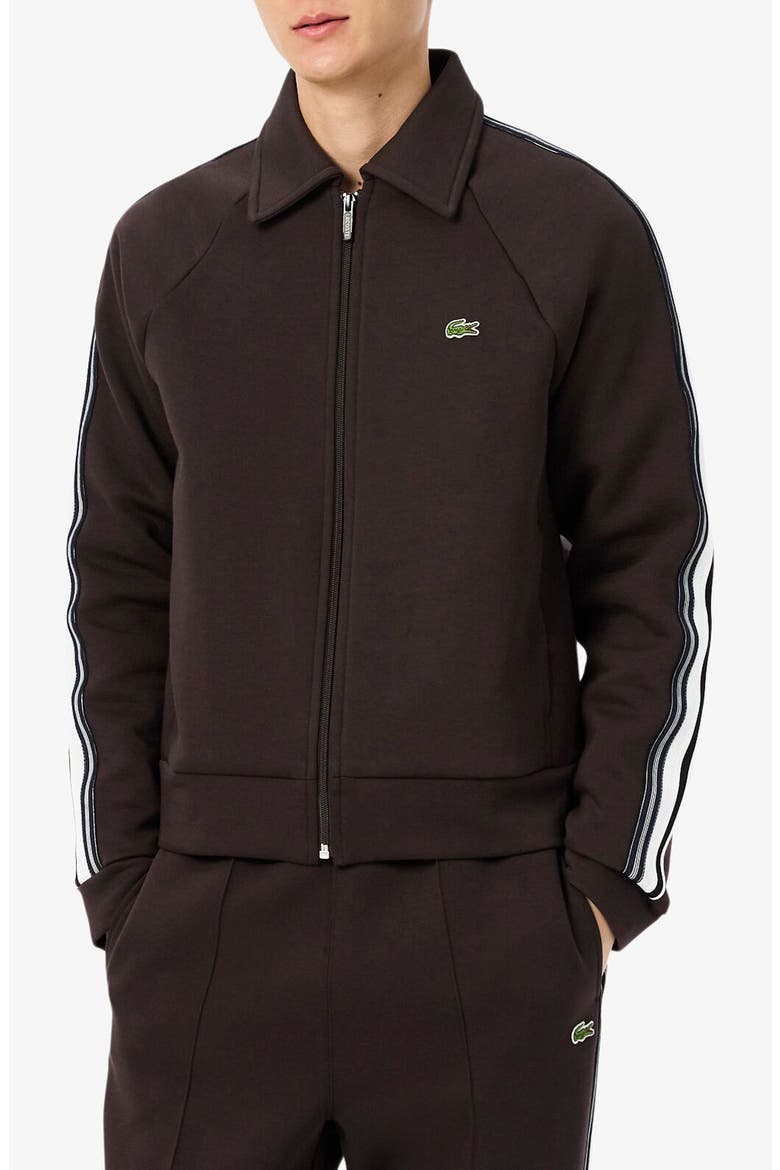 Double Face Cotton Blend Zip Sweatshirt, Main, color, BROWN