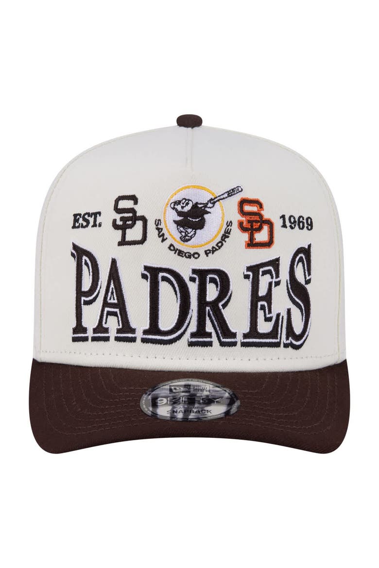 Men's New Era Cream San Diego Padres Throwback Tri-Hit A-Frame 9FIFTY Adjustable Hat, Alternate, color, Cream