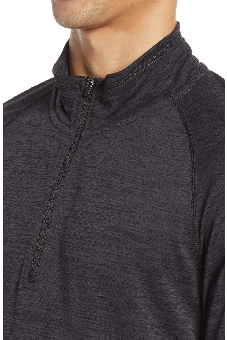 Men's Seamless Quarter Zip Pullover, Alternate, color, BLACK OXIDE MELANGE