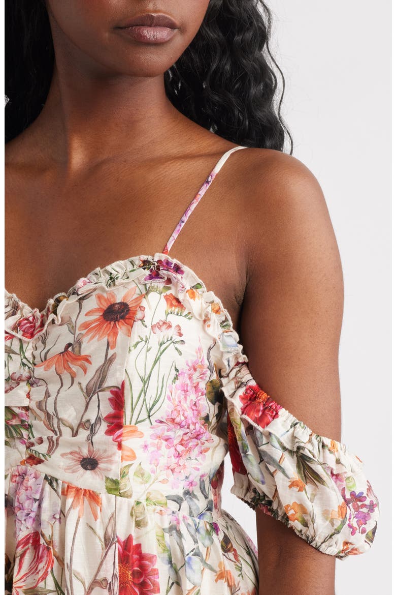 Panarea Floral Print Off the Shoulder Maxi Dress, Alternate, color, MULTI FLORAL