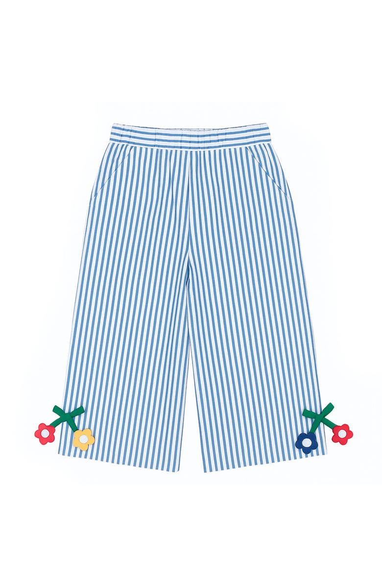 Florence Eiseman Seersucker Pants Withi Flowers, Main, color, Royal/White