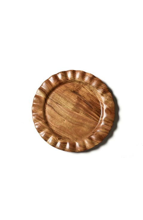 Fundamental Wood Ruffle Round Platter