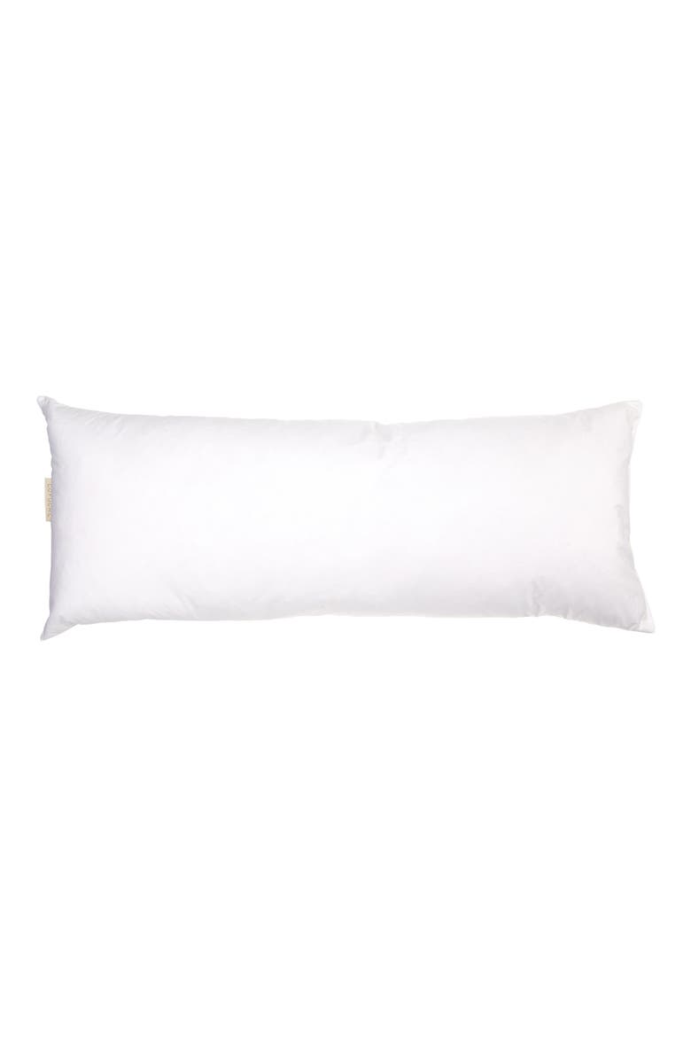 Feather & Down Lumbar Pillow Insert, Main, color, WHITE