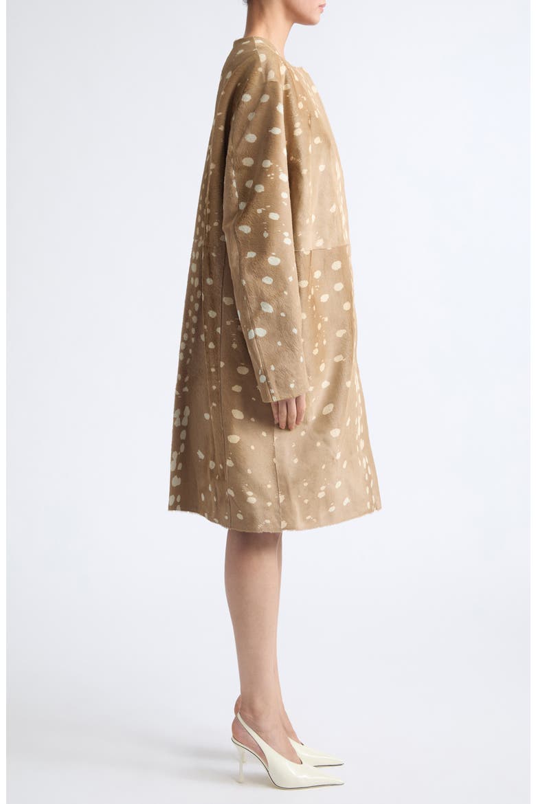 Liza Deer Print Genuine Calf Hair Coat, Alternate, color, DEER