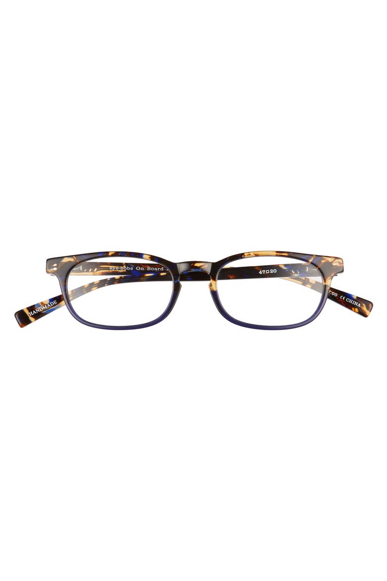 On Board 47mm Rectangular Reading Glasses, Main, color, BLUE TORTOISE