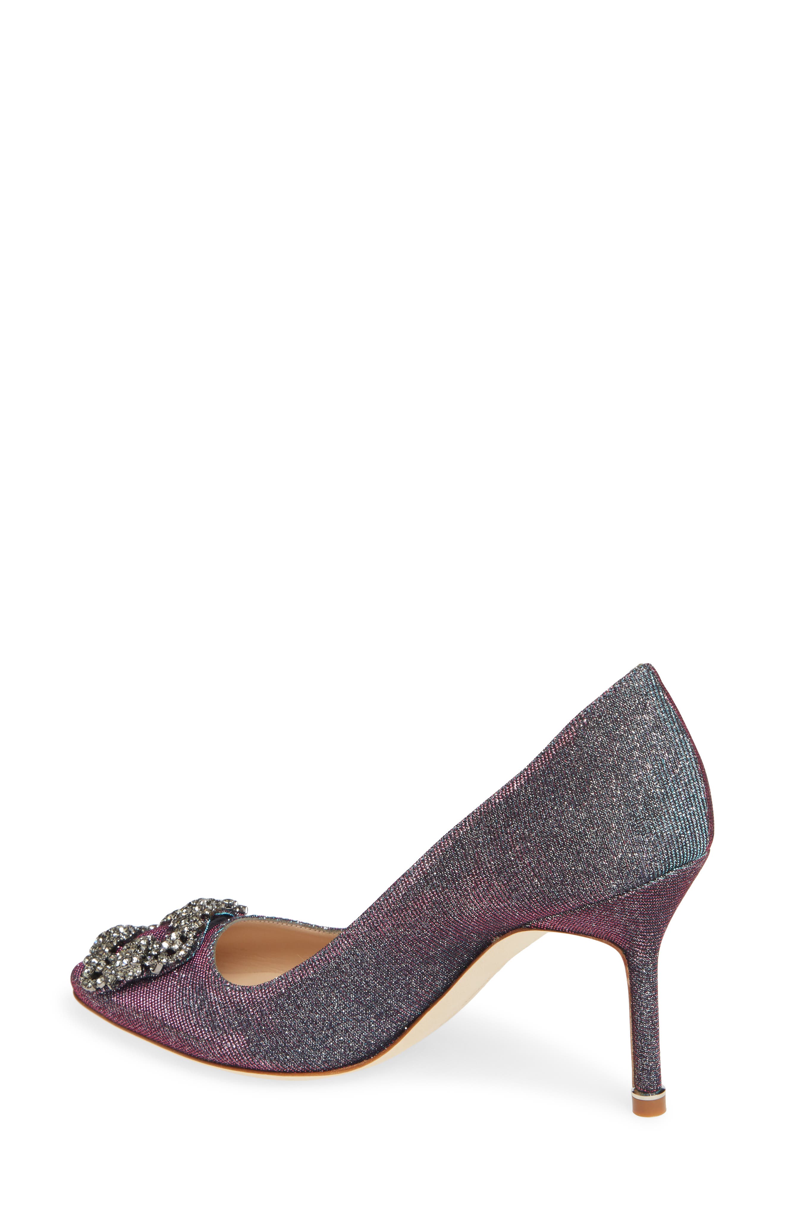 Manolo Blahnik Hangisi Metallic Pump, Alternate, color, 