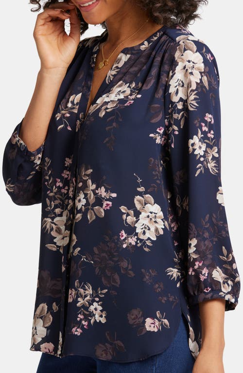 Nydj Pintuck Blouse In Blue