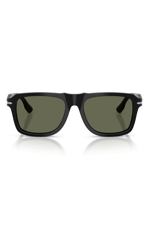 PO8002S 55mm Polarized Rectangle Sunglasses