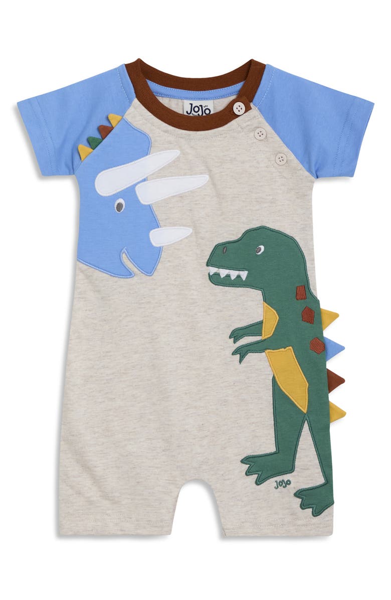 Dinosaur Appliqué Cotton Jersey Romper