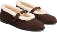 Stuart Weitzman Sai Genuine Shearling Mary Jane Flat