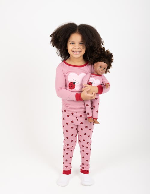Leveret Girls Matching Doll Printed Cotton Pajamas, Animal & Seasonal Prints In Pink