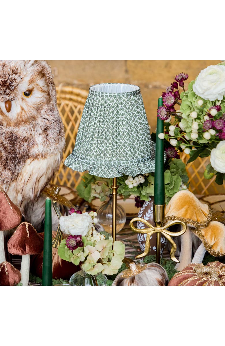 Mrs. Alice Lotus Ruffle Lampshade, Alternate, color, Olive