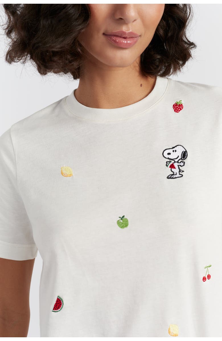 Chinti & Parker Cotton Snoopy Fruit T-Shirt, Alternate, color, Cream