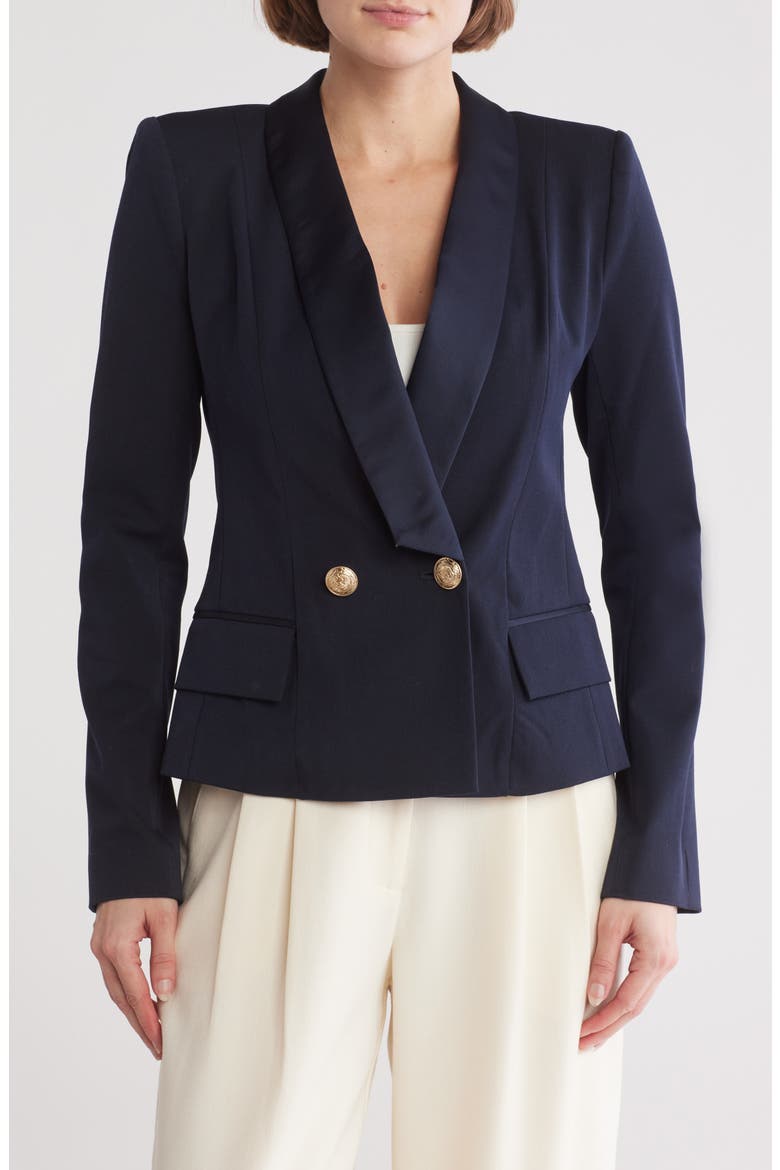Imogen Satin Lapel Blazer, Main, color, MIDNIGHT