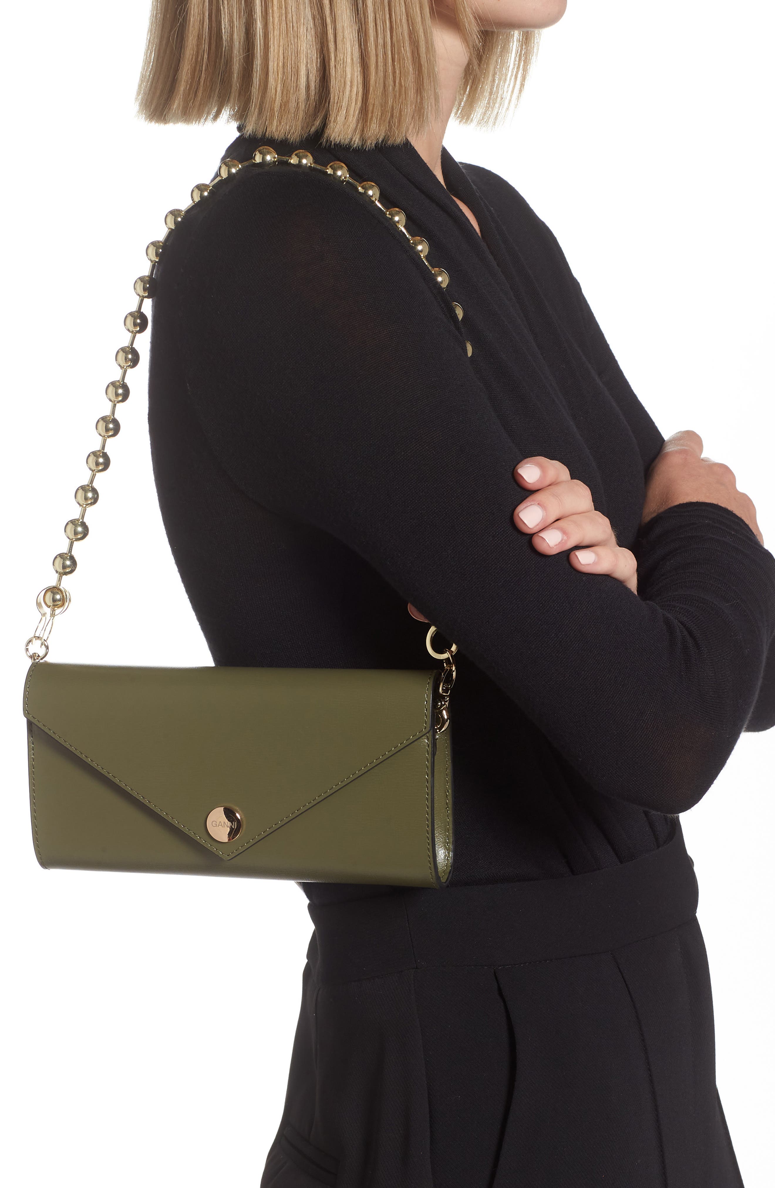 Ganni Banner Envelope Chain Wallet | Nordstromrack