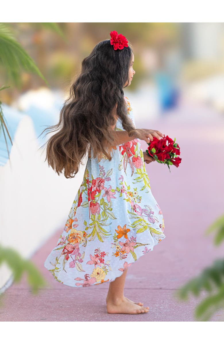 Mia Belle Girls Girls Paradise Dreams Sleeveless Hi-Lo Dress, Alternate, color, Blue