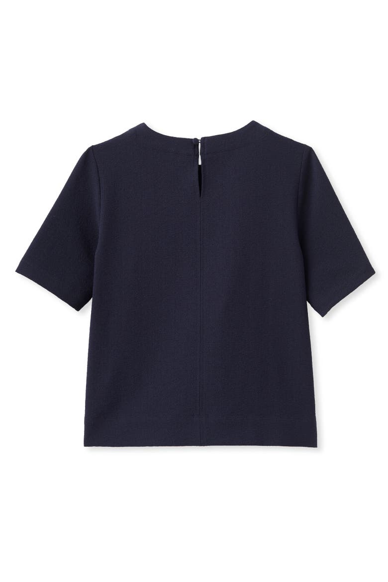 Chloe Pebbled Crepe Top, Alternate, color, Dark Navy