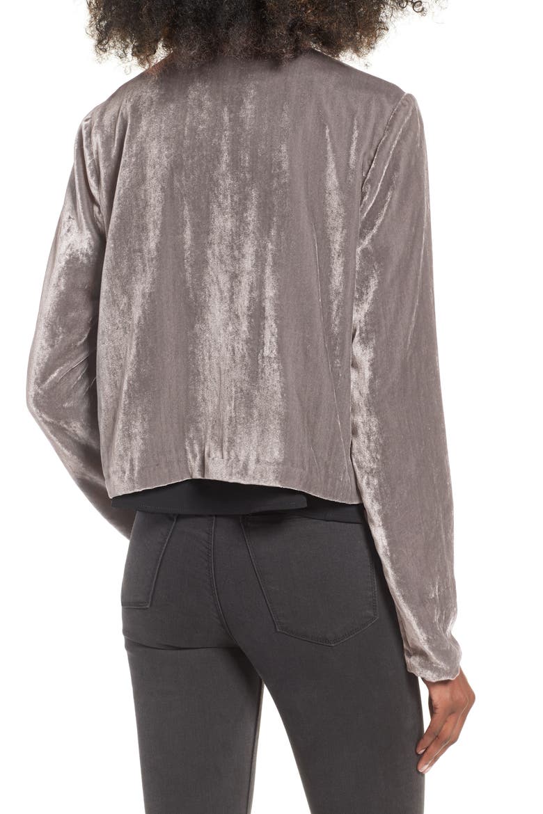 Gulf Spring Velvet Bolero, Alternate, color, PEWTER
