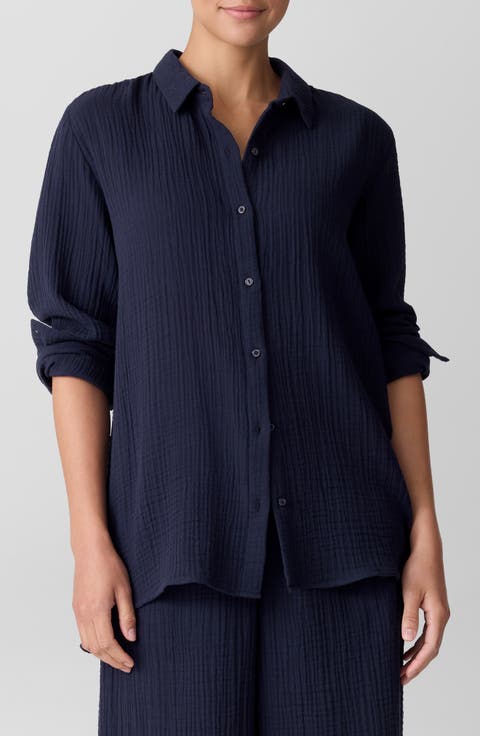 Easy Classic Organic Cotton Button-Up Shirt (Petite)