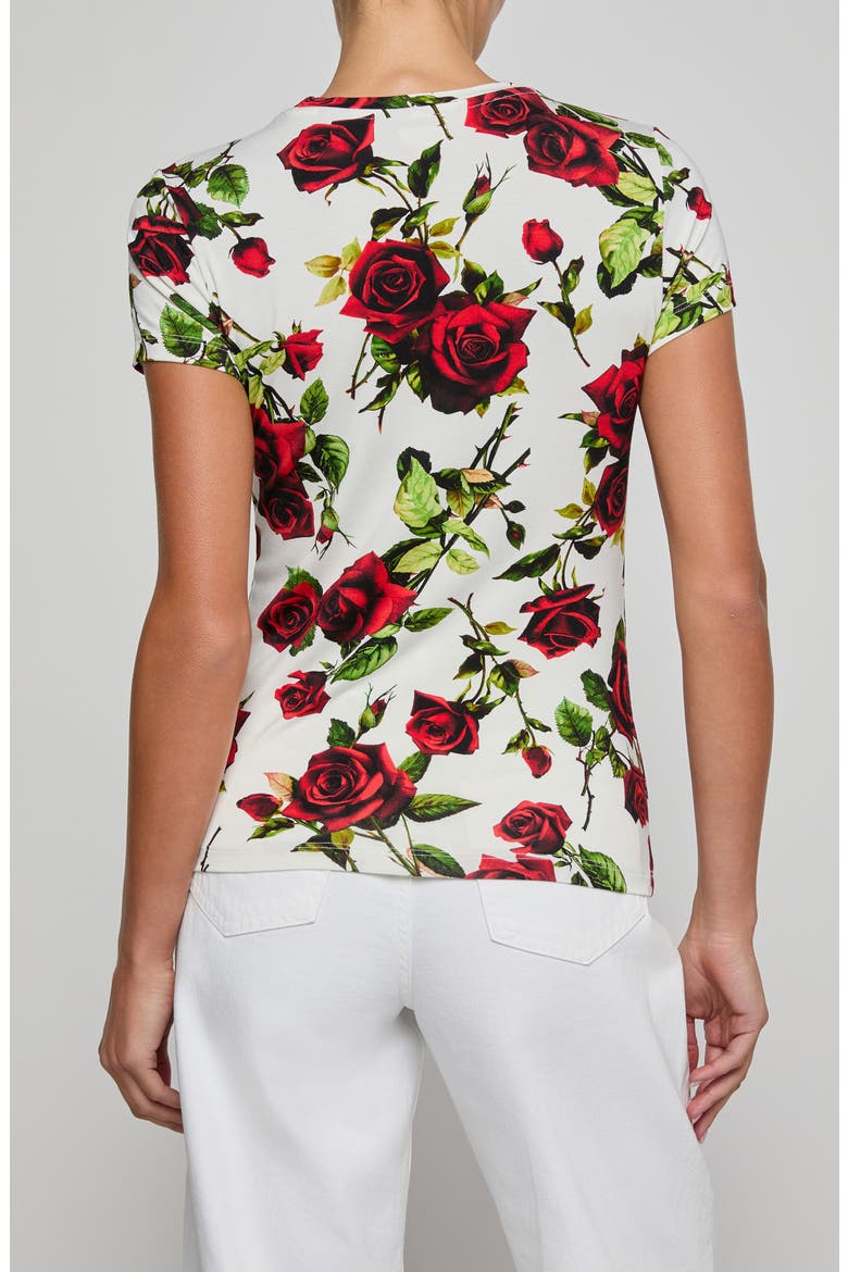 Ressi Floral Print T-Shirt, Alternate, color, WHITE/ RED ROMANTIC ROSE