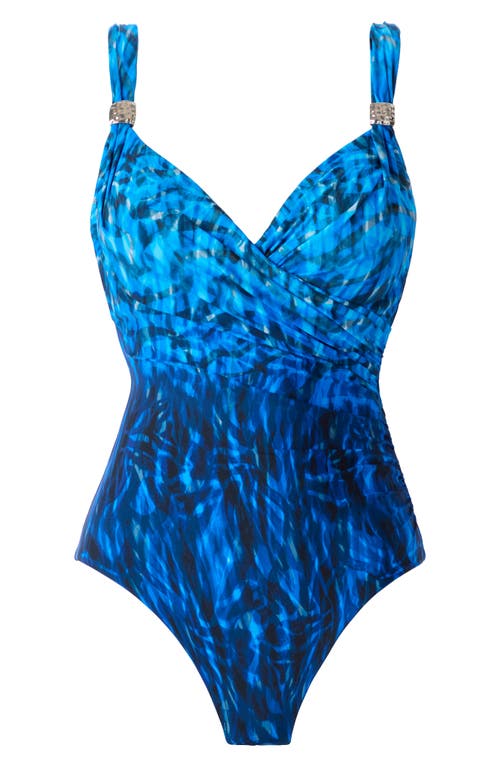 Shop Miraclesuit ® Paka Mayan Siren One-piece Swimsuit In Blue/black