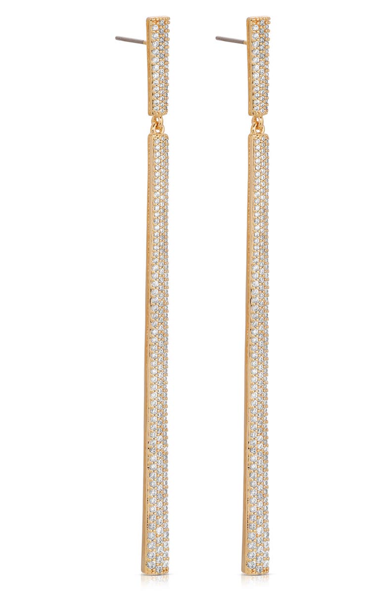 Ettika Gramercy Pavé Cubic Zirconia Linear Drop Earrings, Alternate, color, 