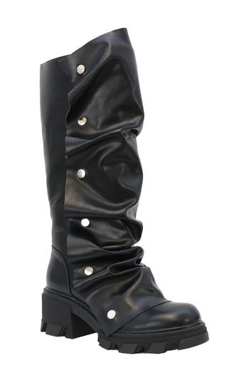 Yoki Slouch Knee High Boot In Black