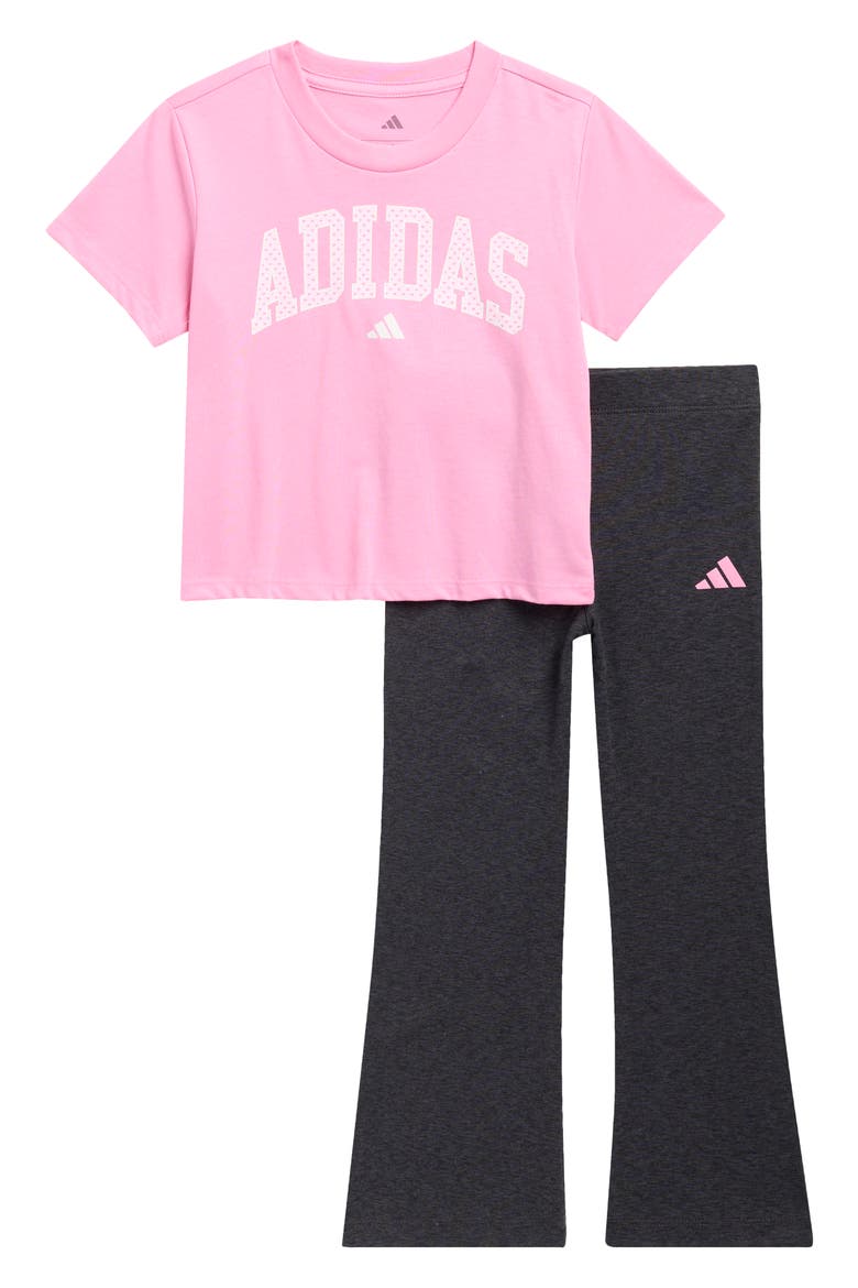 Kids' T-Shirt & Flare Leg Pants Set, Main, color, TROPIC BLOOM