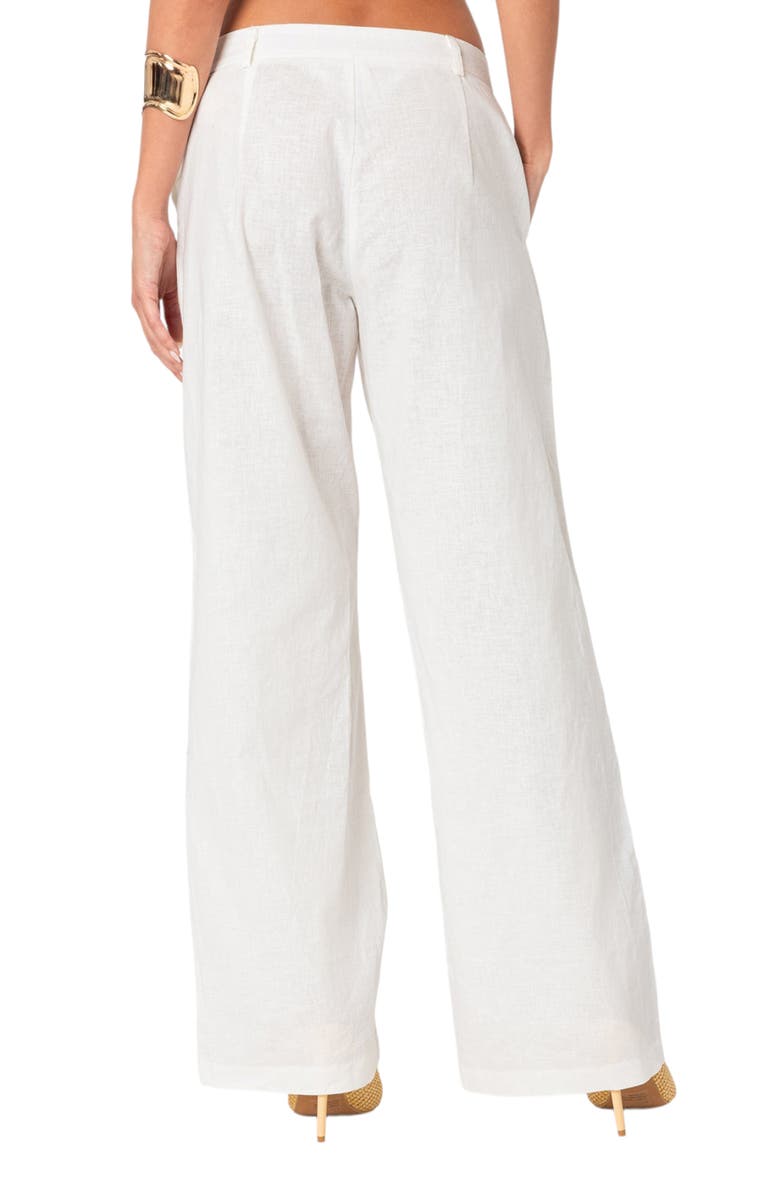 EDIKTED Arya Cotton Pants, Alternate, color, Cream