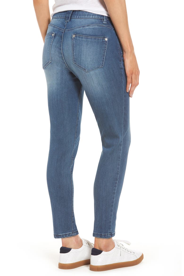 Ab-solution Stretch Ankle Skinny Jeans (Nordstrom Exclusive), Alternate, color, BLUE