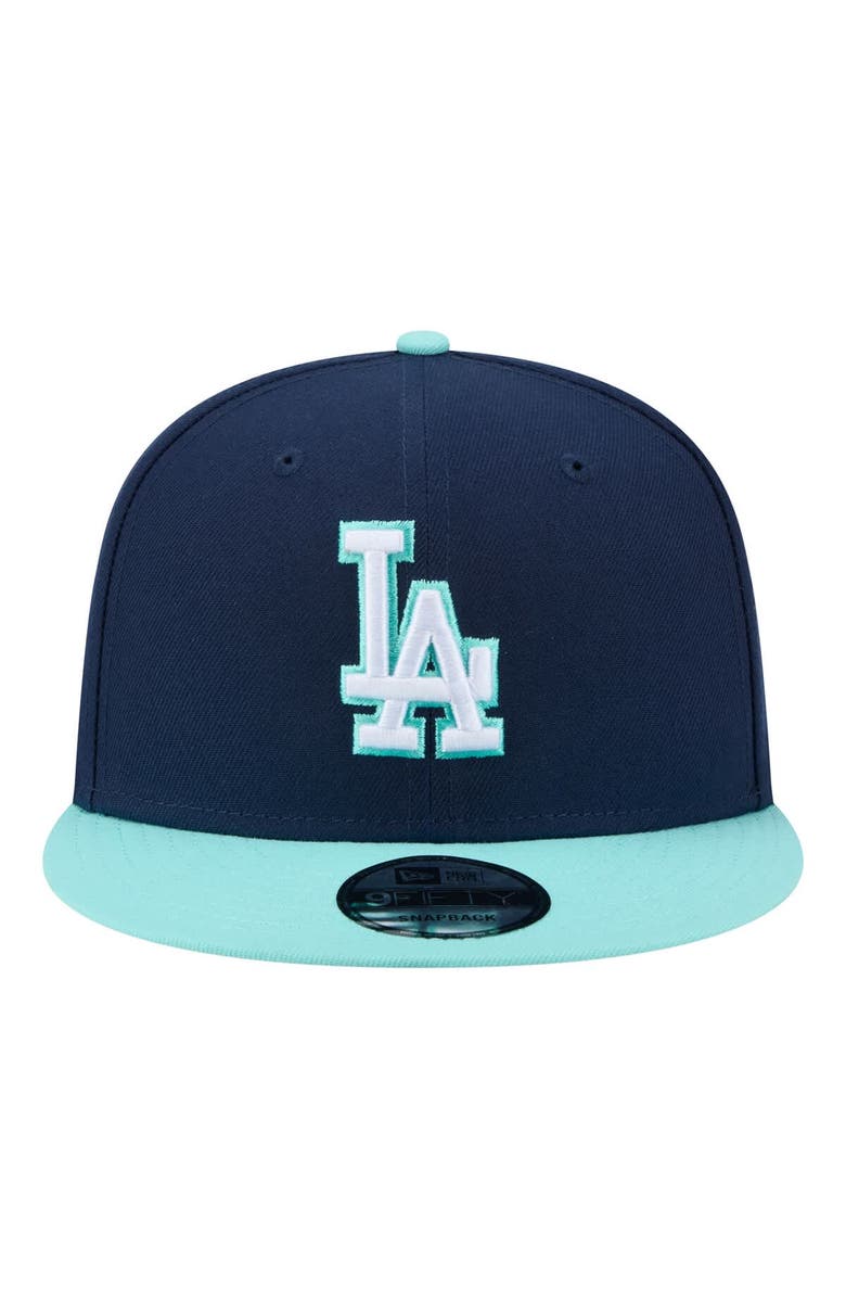 New Era Men's New Era Navy/Turquoise Los Angeles Dodgers 2-Tone Color Pack 9FIFTY Snapback Hat, Alternate, color, Navy