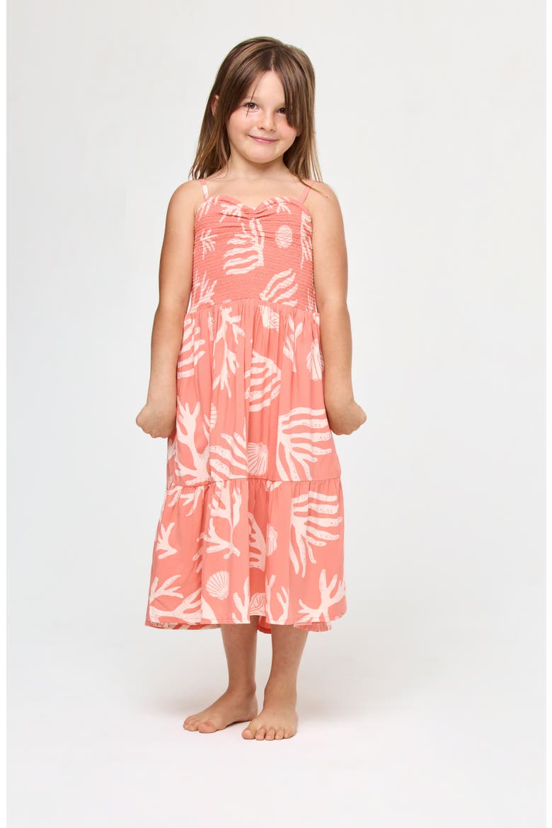 Kids' Little L Menorca Smocked Bodice Sundress, Main, color, SHELL OR HIGH WATER