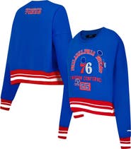 PRO STANDARD Women's Pro Standard Royal Philadelphia 76ers Area Code Cropped Pullover Sweatshirt