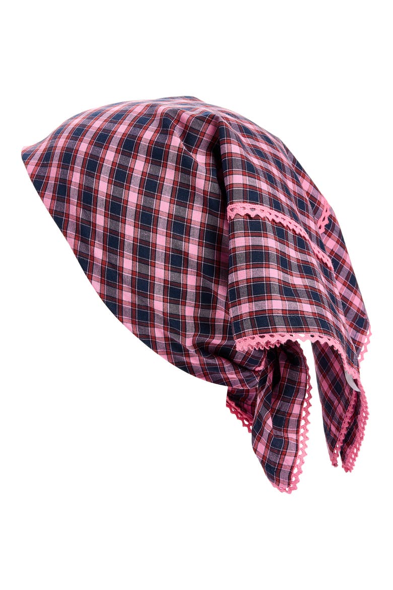 Check Organic Cotton Bandana, Main, color, MAGENTA