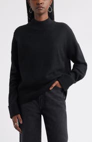 Treasure & Bond Rib Detail Mock Neck Sweater