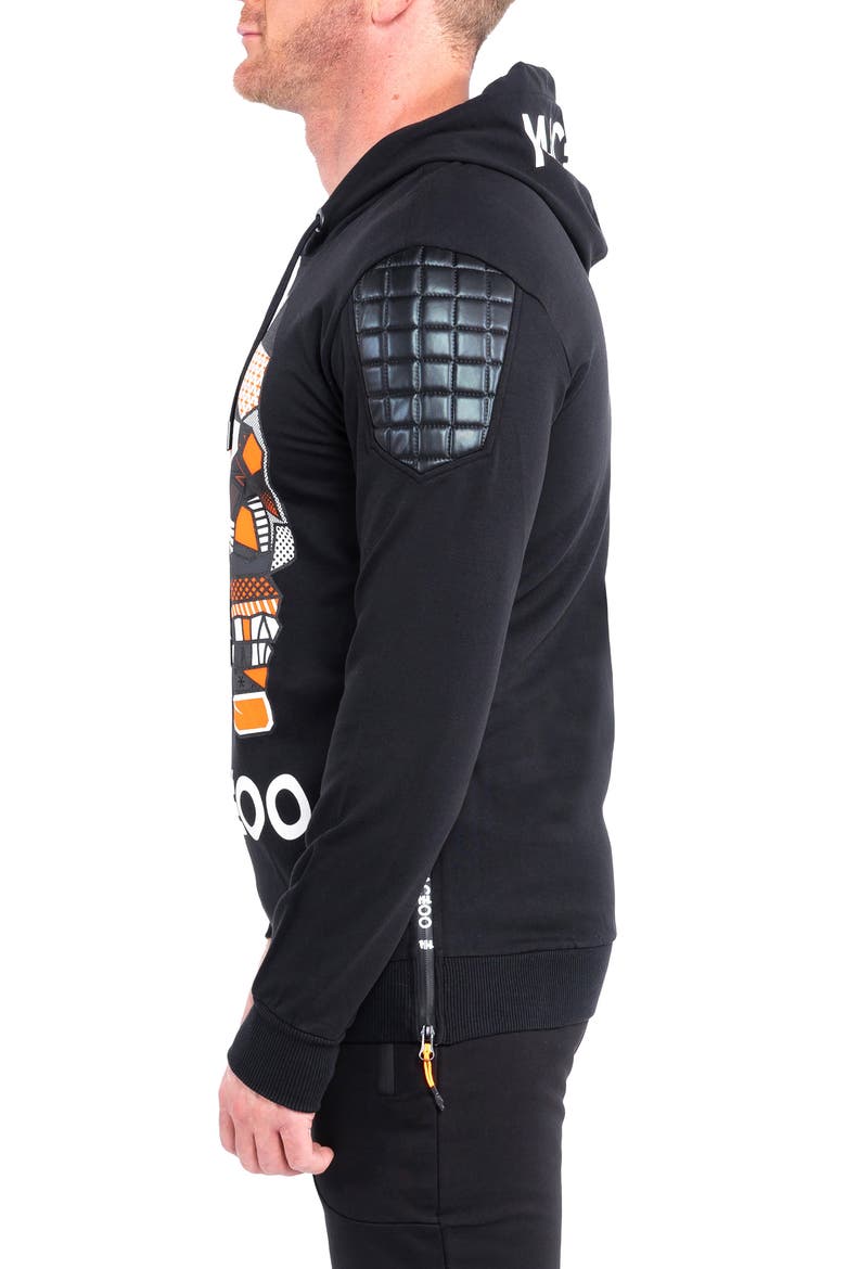 Skull Black Hoodie, Alternate, color, BLACK