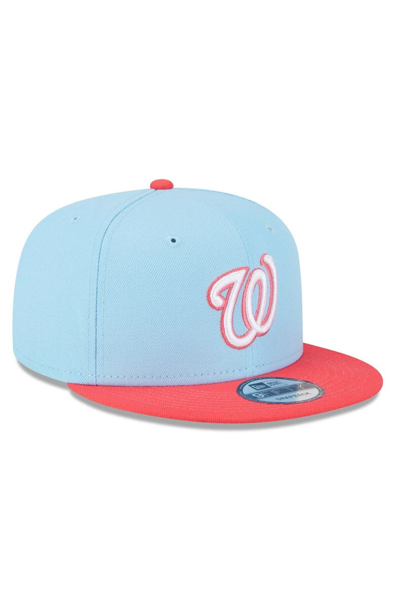 New Era Men's New Era Light Blue/Red Washington Nationals Spring Basic Two-Tone 9FIFTY Snapback Hat, Alternate, color,