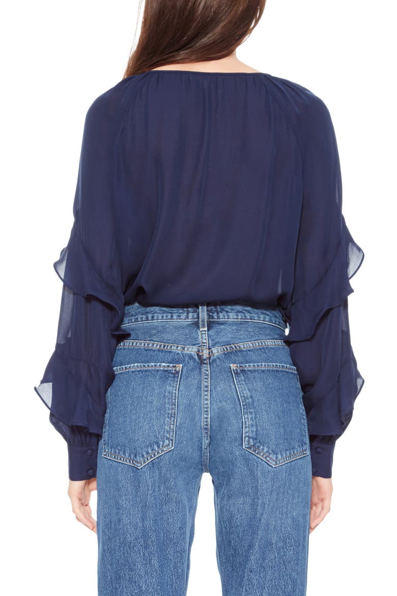 Julian Ruffle Blouse, Alternate, color, AQUARIUS