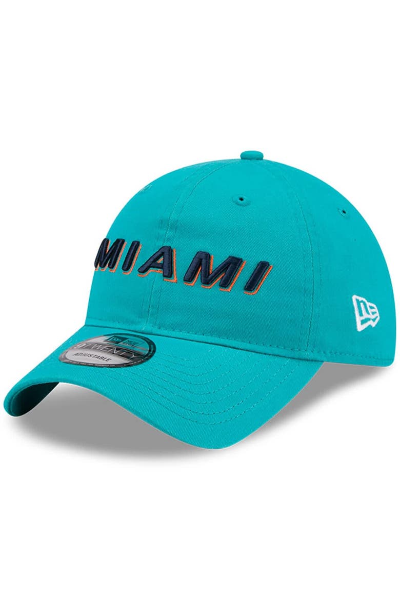 Men's New Era  Aqua Miami Dolphins 2025 Rivalries Collection Team 9TWENTY Adjustable Hat, Main, color, Aqua