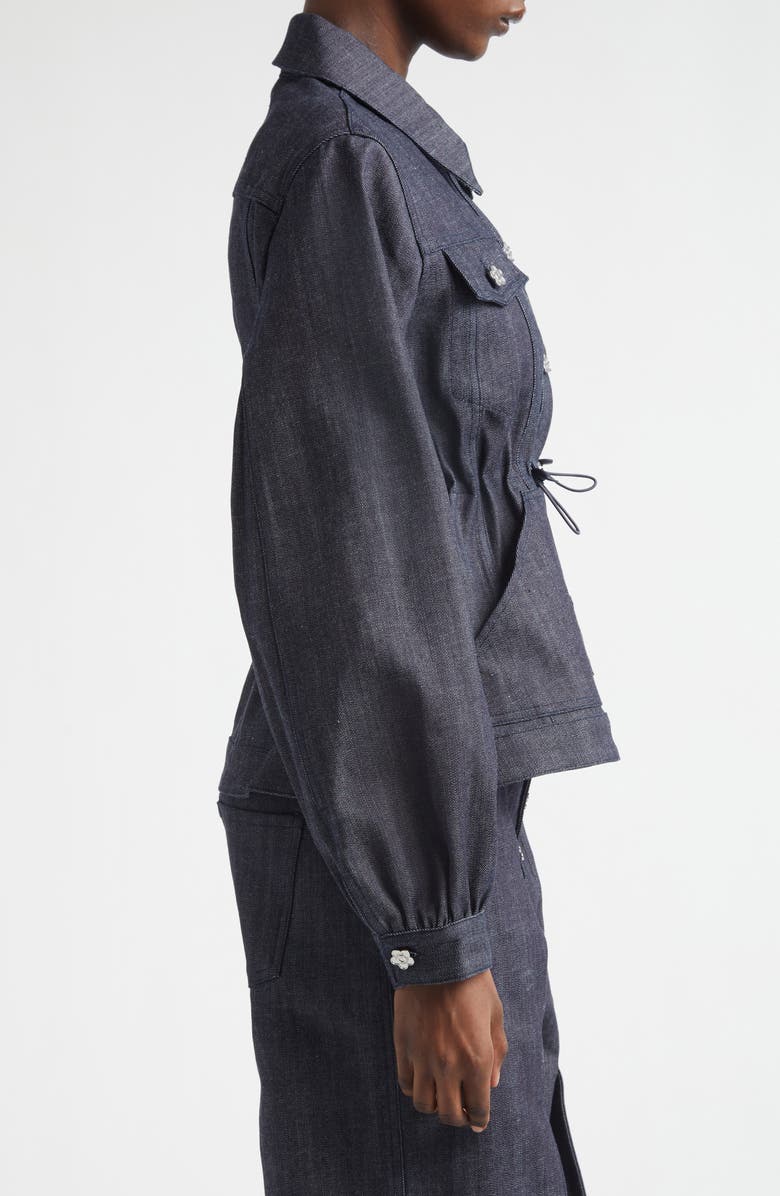 Cecilie Bahnsen CBCandida Denim Peplum Jacket, Alternate, color, Indigo Denim