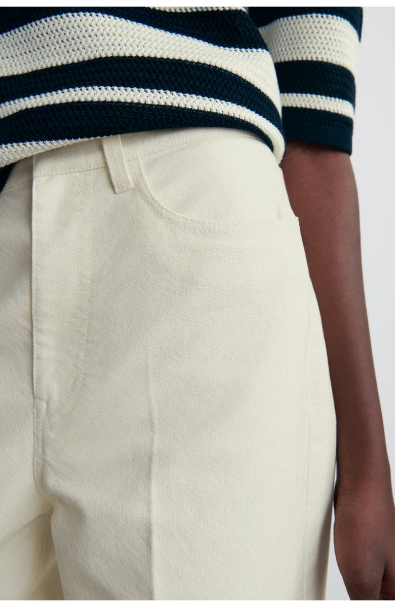 COS Cotton-Canvas Straight-Leg Pants, Alternate, color, Chalk