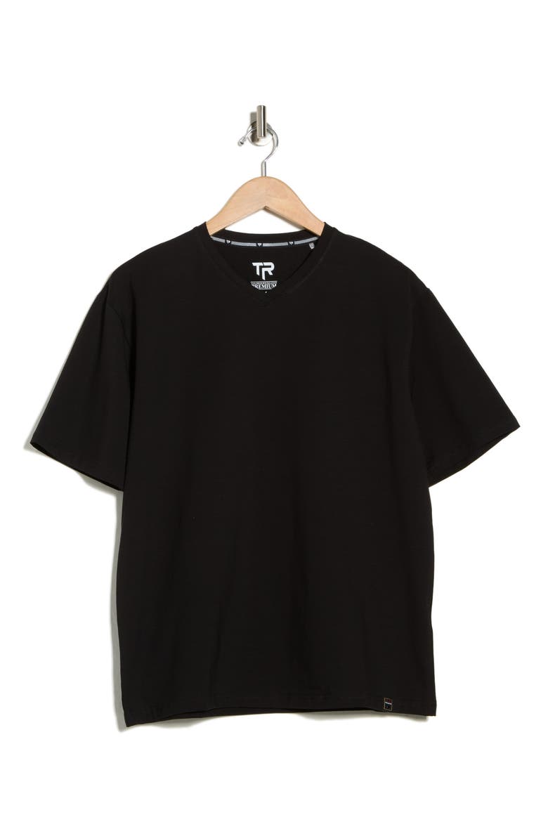 Oversize Stretch Cotton T-Shirt, Alternate, color, BLACK